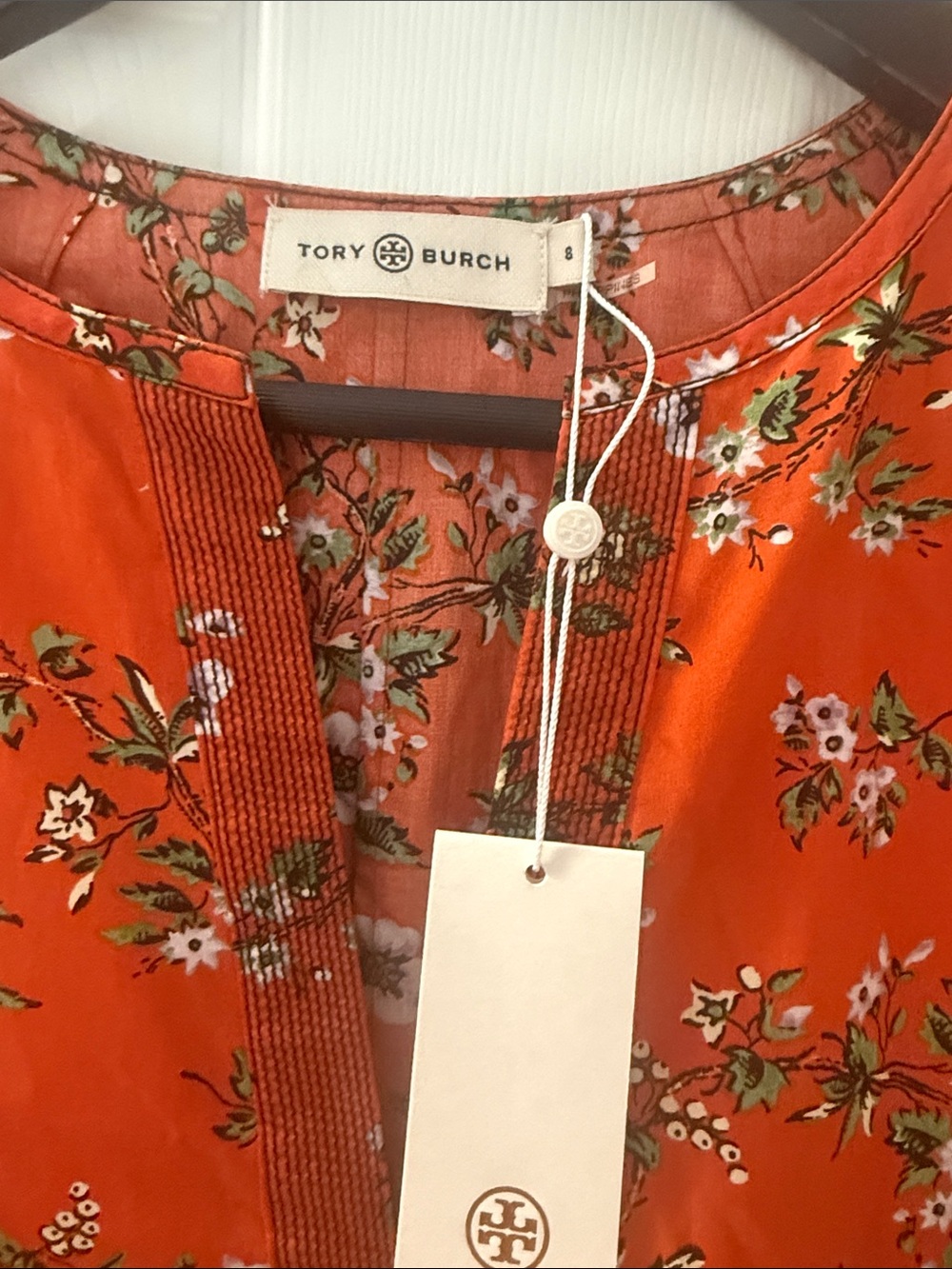 Tory Burch  Orange printed tie- Sleeve tunic dress ( no including the self-belt🦋 - Picture 6 of 8